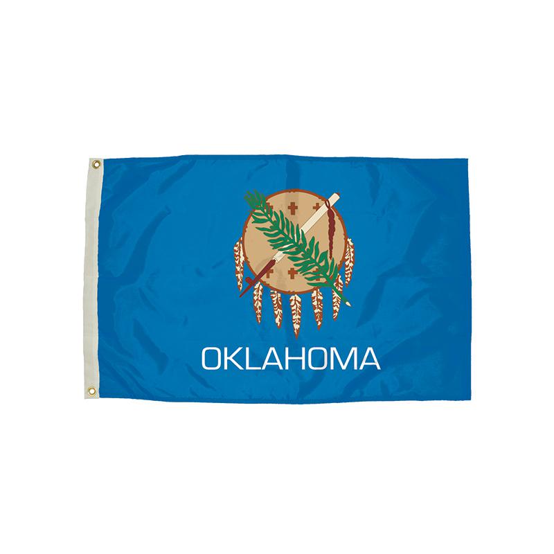 3X5 NYLON OKLAHOMA FLAG HEADING & GROMMETS. Picture 1
