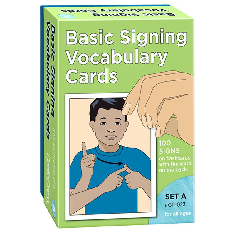BASIC SIGNING VOCAB CARDS SET A 100/PK 4 X 6. The main picture.