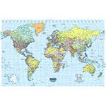 Laminated World Map - World - 50" Width x 33" Height. Picture 2