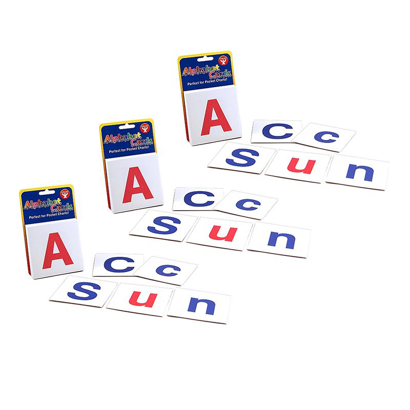 Upper Case & Lower Case Alphabet Cards, 60 Cards Per Pack, 3 Packs. Picture 1