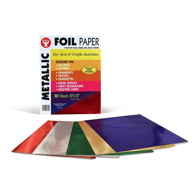 Metallic Foil Paper Assortment, 10 Sheets Per Pack, 6 Packs. Picture 1