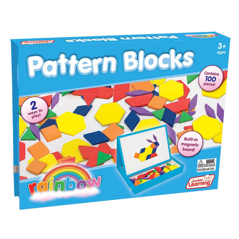 Rainbow Pattern Blocks, Magnetic, Assorted Colors, 100 Pieces. Picture 1