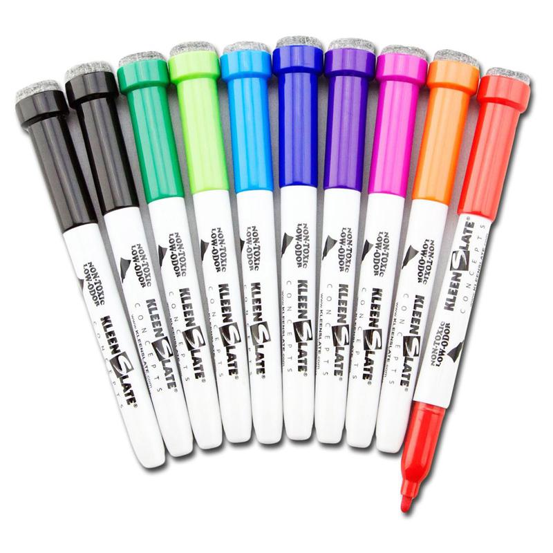 STUDENT MARKERS WITH ERASERS 10PK ASSORTED COLORS. Picture 1