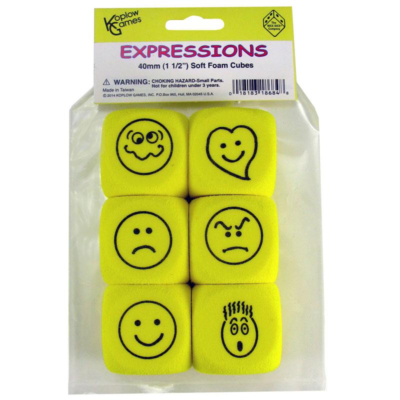 Foam Expressions Dice Set Of 6. Picture 1