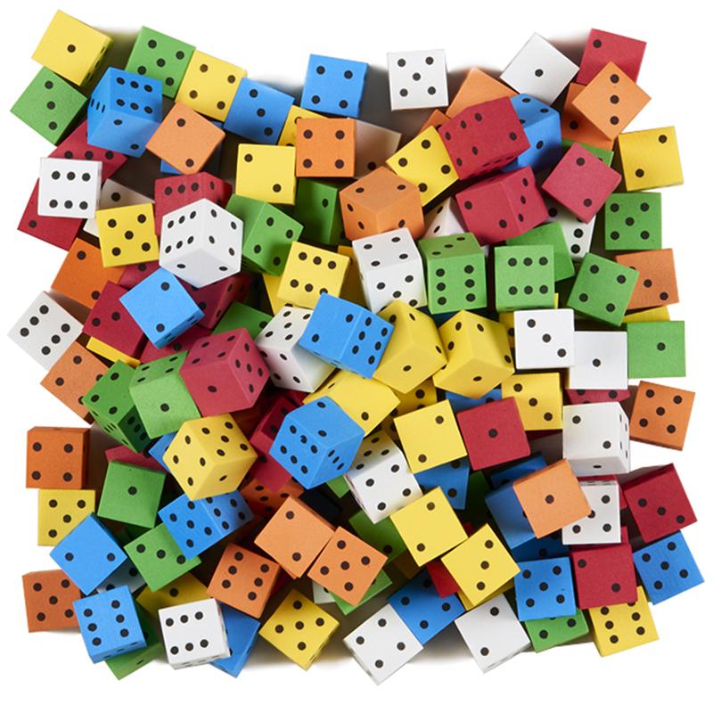 16Mm Color Spot Foam Dice 200 Count, Assorted. Picture 1