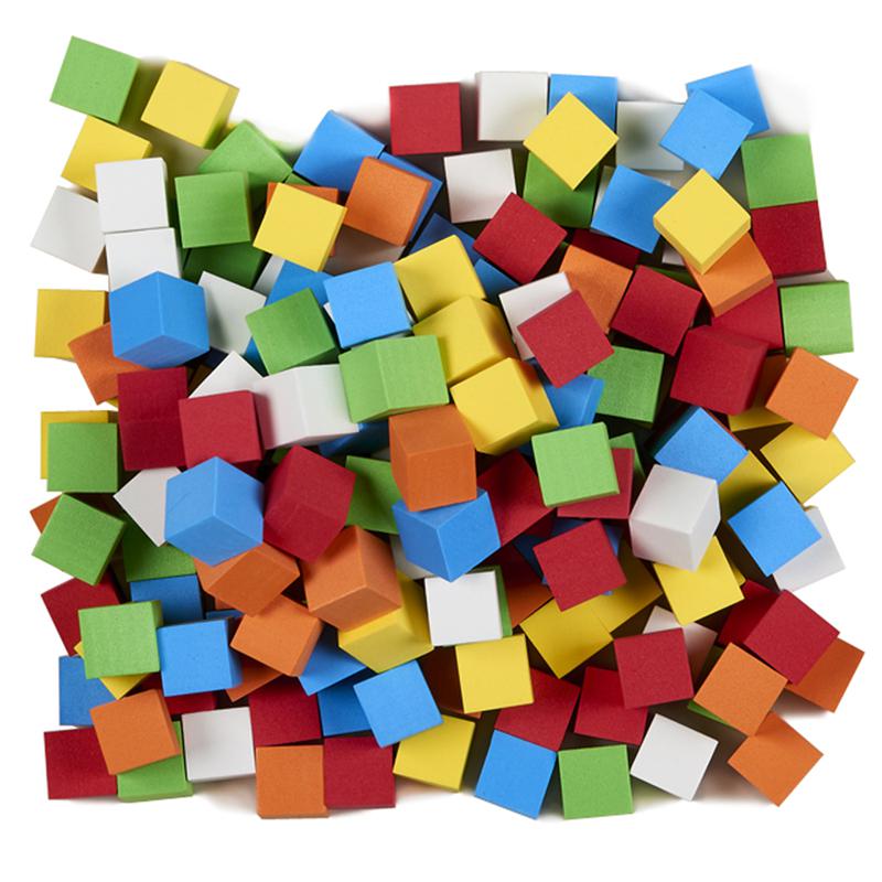 16Mm Blank Color Foam Dice 200 Ct, Assorted. Picture 1
