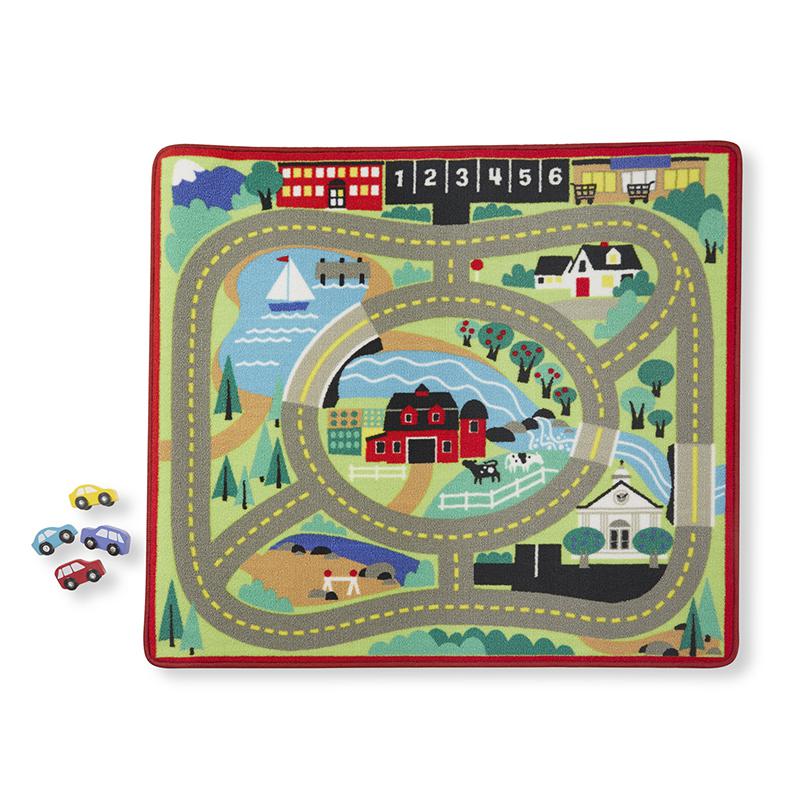 ROUND THE TOWN ROAD RUG & CAR SET. Picture 1