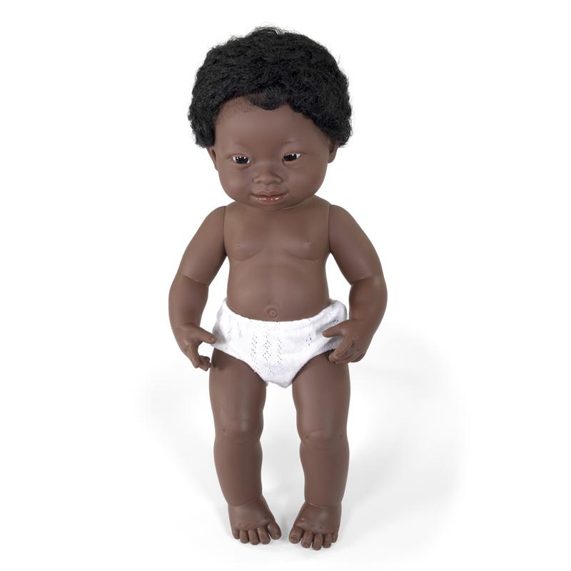 Anatomically Correct 15" Baby Doll, Down Syndrome African-American Boy. Picture 1