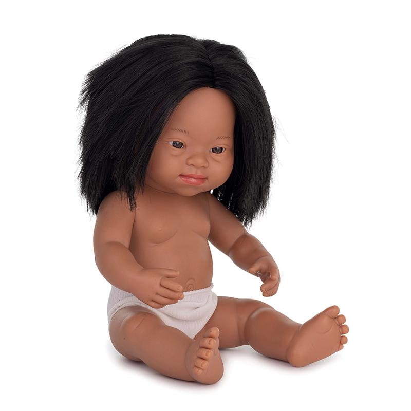 Anatomically Correct 15" Baby Doll, Down Syndrome Hispanic Girl. Picture 1