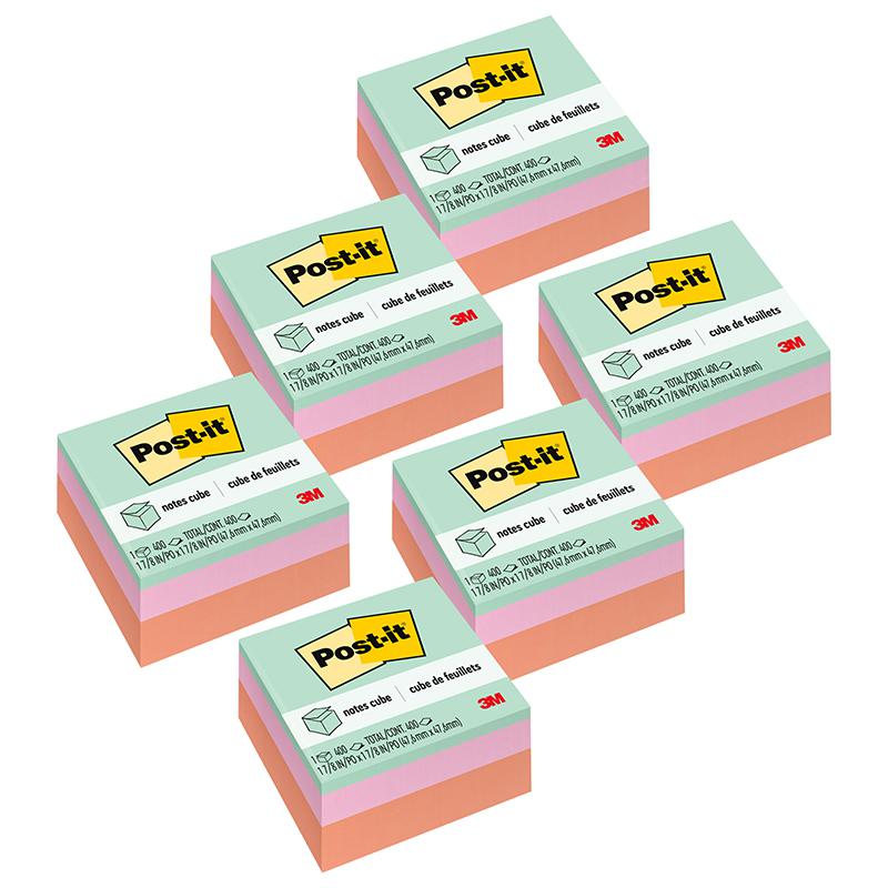 Notes Cube 2051-PAS, 1 7/8 in x 1 7/8 in (47.6 mm x 47.6 mm), Pack of 6. Picture 1