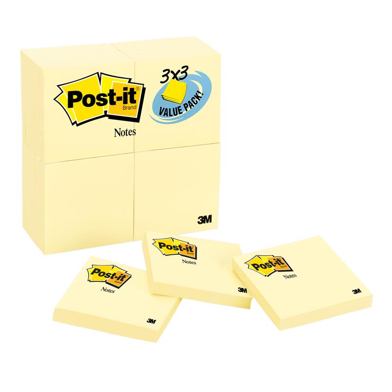 Post-It Notes Value Pk 24 Pads 3X3, Canary Yellow. Picture 1