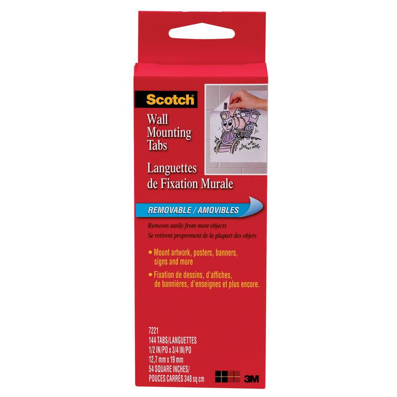 Precut Removable Mounting Tabs, Double-Sided, 1/2" x 3/4", 144/Pack. Picture 1