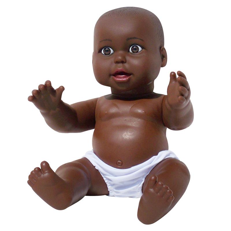 LARGE VINYL GENDER NEUTRAL AFRICAN AMERICAN DOLL. Picture 1