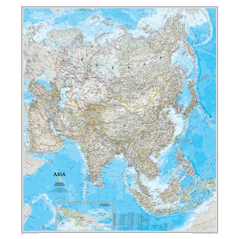 Asia Wall Map 34 X 38. Picture 1