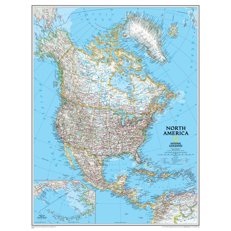 North America Wall Map 24 X 30. Picture 1
