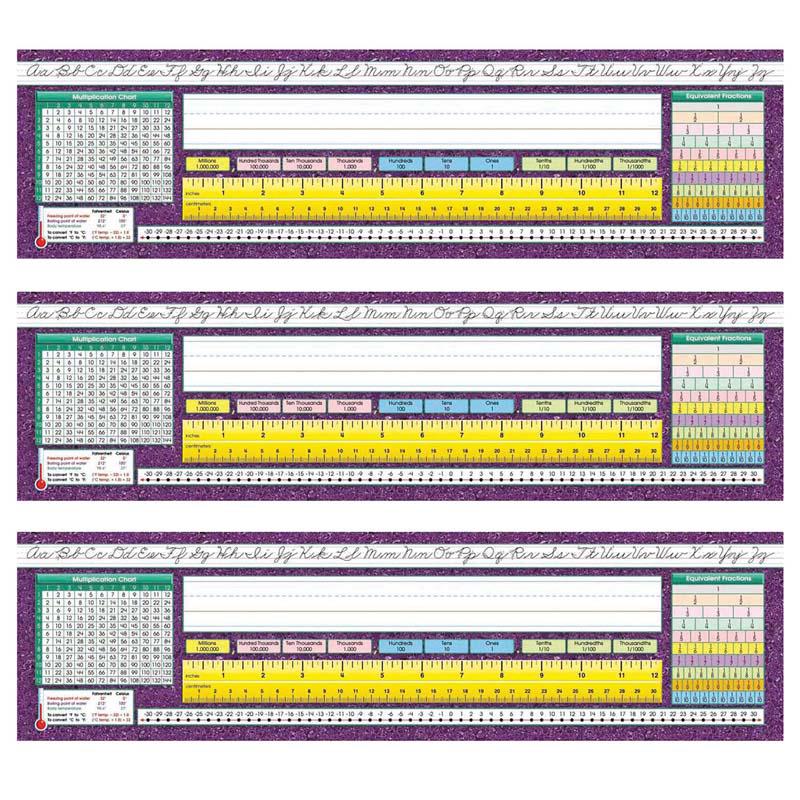 Traditional Cursive Intermediate Desk Plates, 19" x 5", 36 Per Pack, 3 Packs. Picture 1