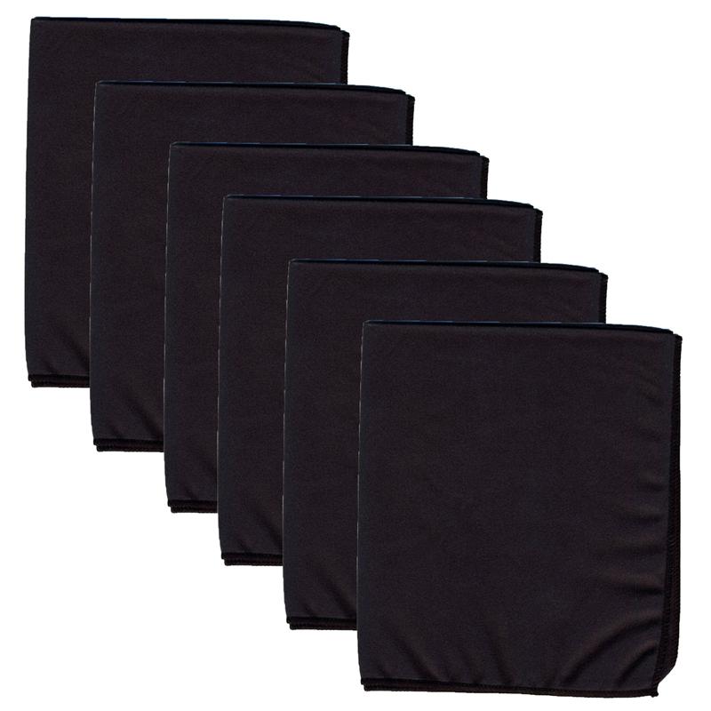 Microfiber Dry Erase Cloth, Black, 12" x 14", Pack of 6. The main picture.