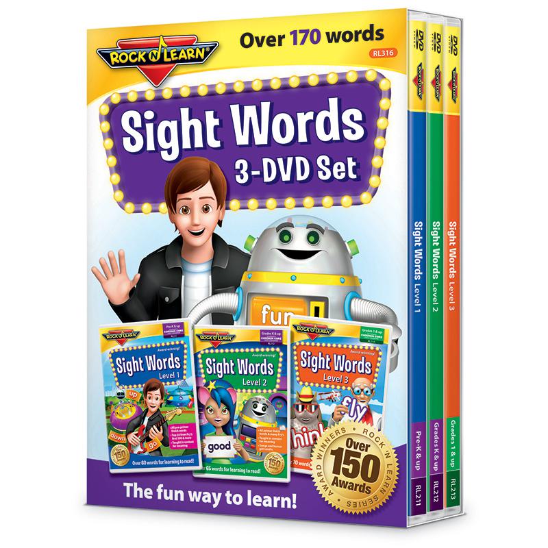 ROCK N LEARN SIGHT WORDS 3 DVD SET. Picture 1
