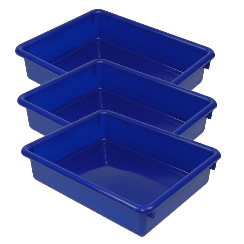 Stowaway 3" Letter Tray no Lid, Blue, Pack of 3. Picture 1