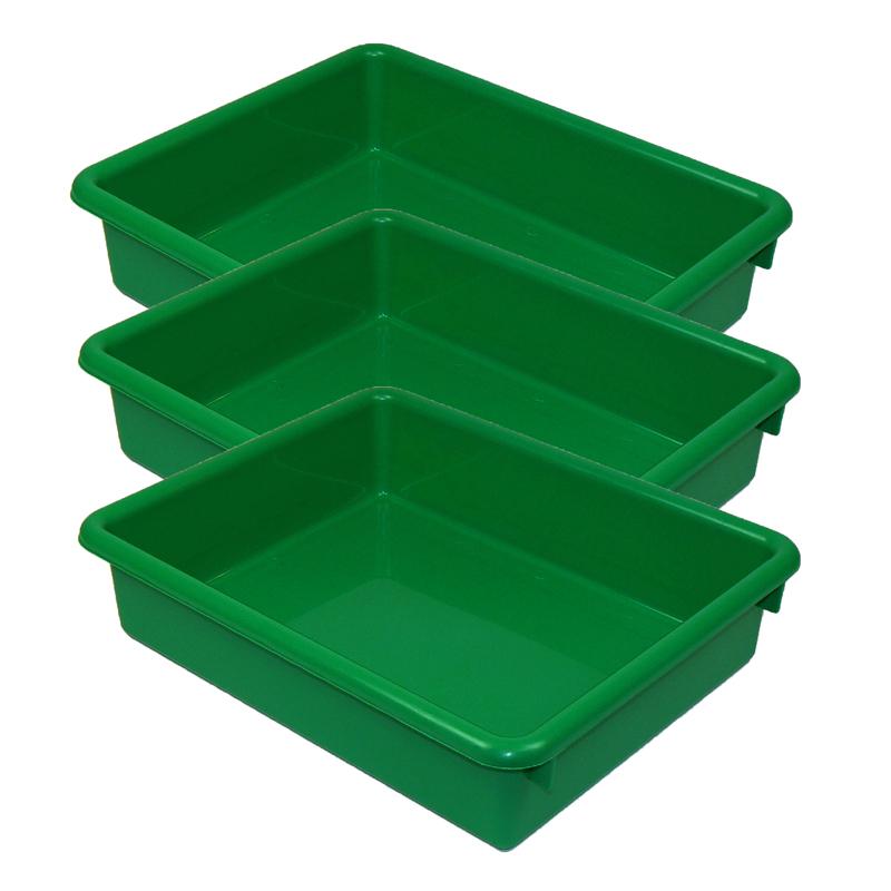 Stowaway 3" Letter Tray no Lid, Green, Pack of 3. Picture 1