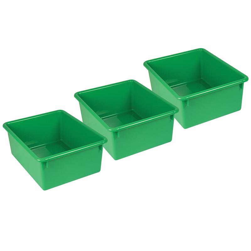Stowaway 5" Letter Box no Lid, Green, Pack of 3. Picture 1