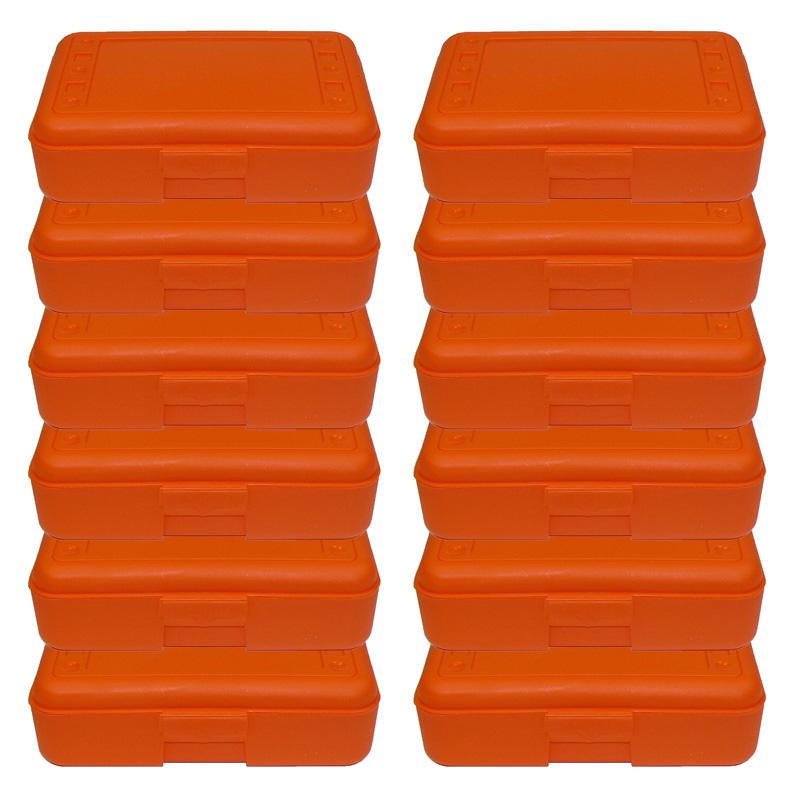 Pencil Box, Orange, Pack of 12. Picture 1