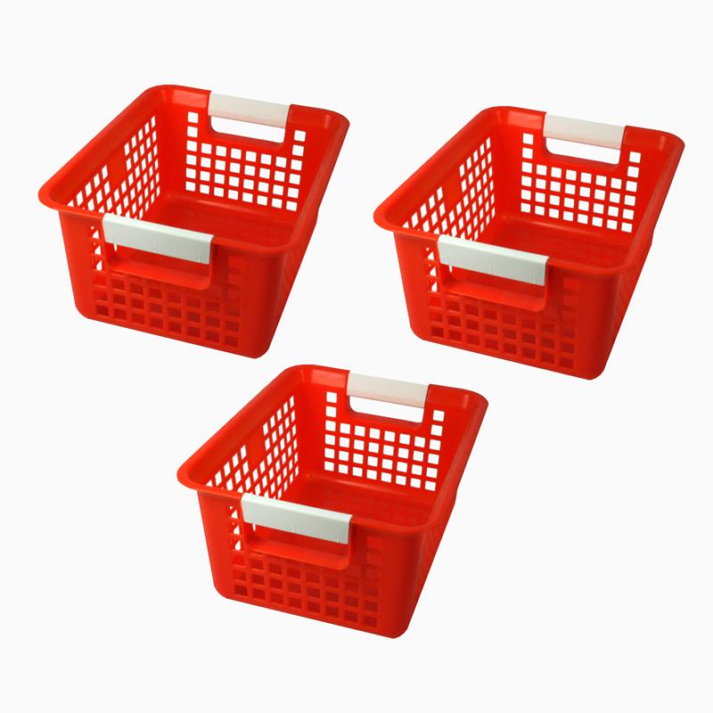 Tattle Book Basket, Red, Pack of 3. Picture 1