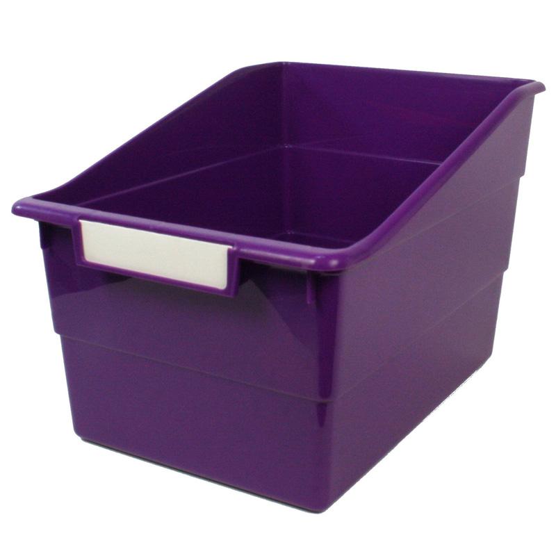 WIDE PURPLE FILE WITH LABEL HOLDER. The main picture.