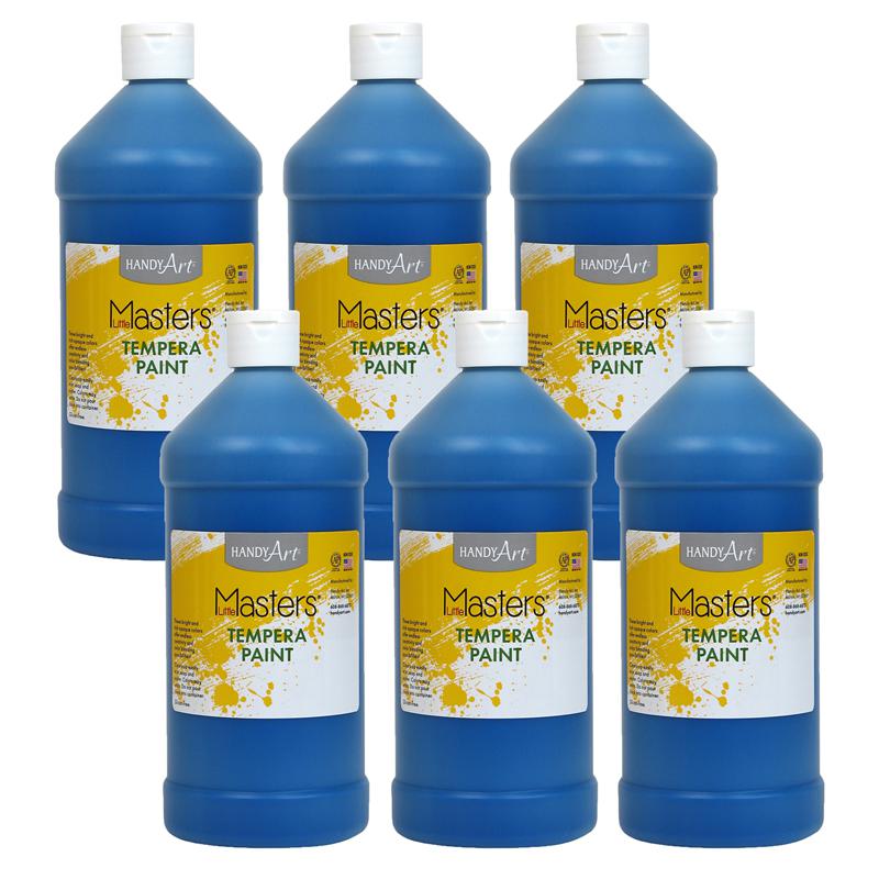 Little Masters Tempera Paint, Blue, 32 oz., Pack of 6. The main picture.