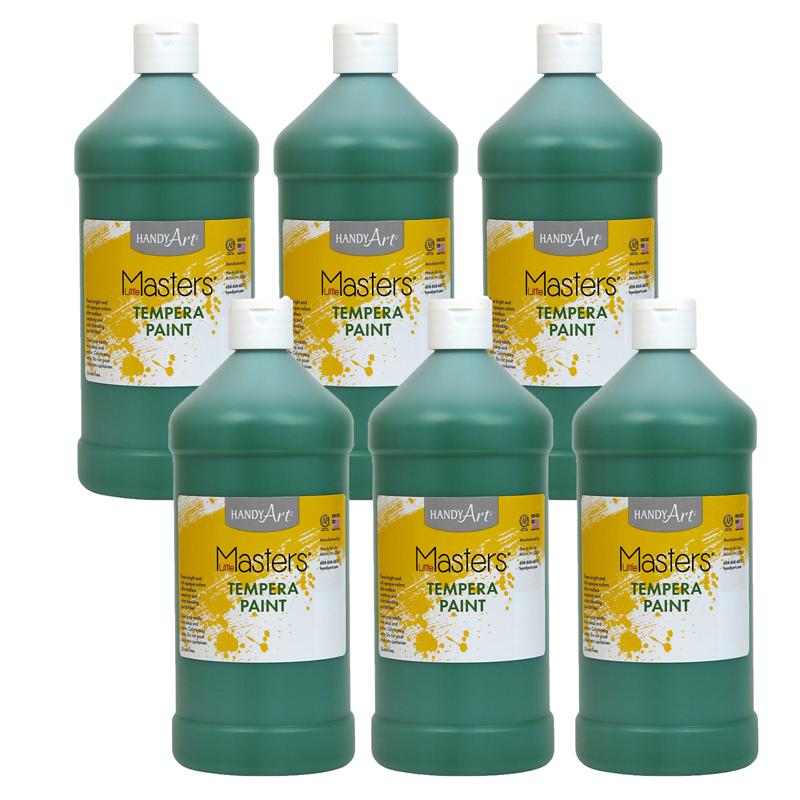 Little Masters Tempera Paint, Green, 32 oz., Pack of 6. Picture 1