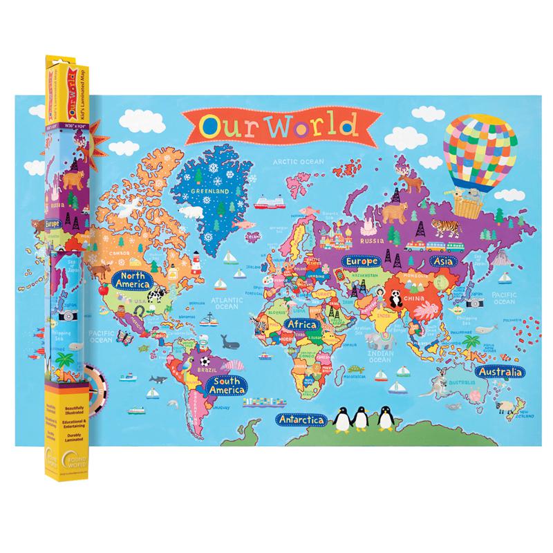 WORLD MAP FOR KIDS. The main picture.