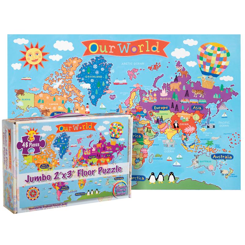 WORLD FLOOR PUZZLE FOR KIDS. Picture 1