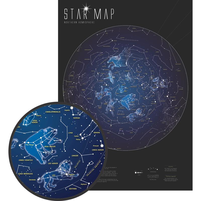 Glow in the Dark Star Map, 33" x 23". Picture 1
