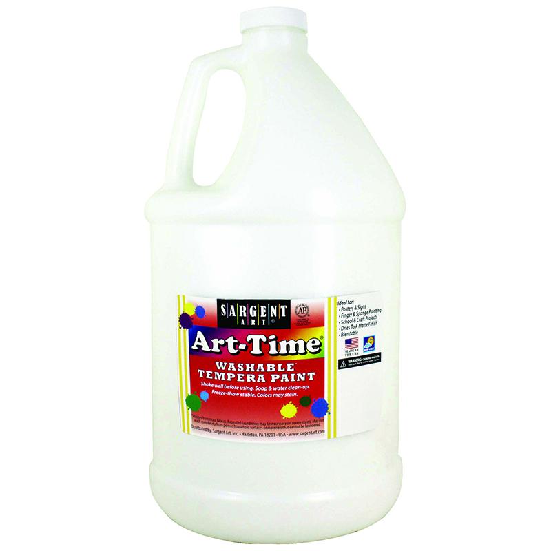 WHITE ART-TIME WASHABLE PAINT GLLN. Picture 1
