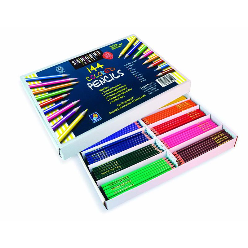 144CT SARGENT COLORED PENCIL BEST BUY ASSORTMENT 8 COLORS 18 OF EACH. Picture 1