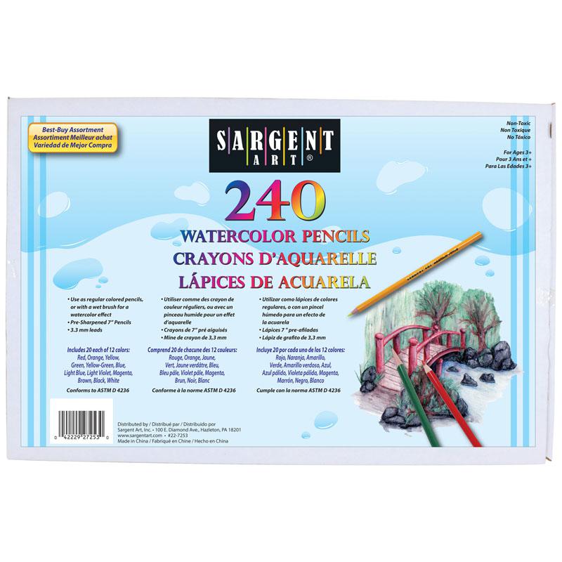 240 CT SARGENT WATERCOLOR PENCIL BEST BUY ASSORTMENT 7 IN. The main picture.