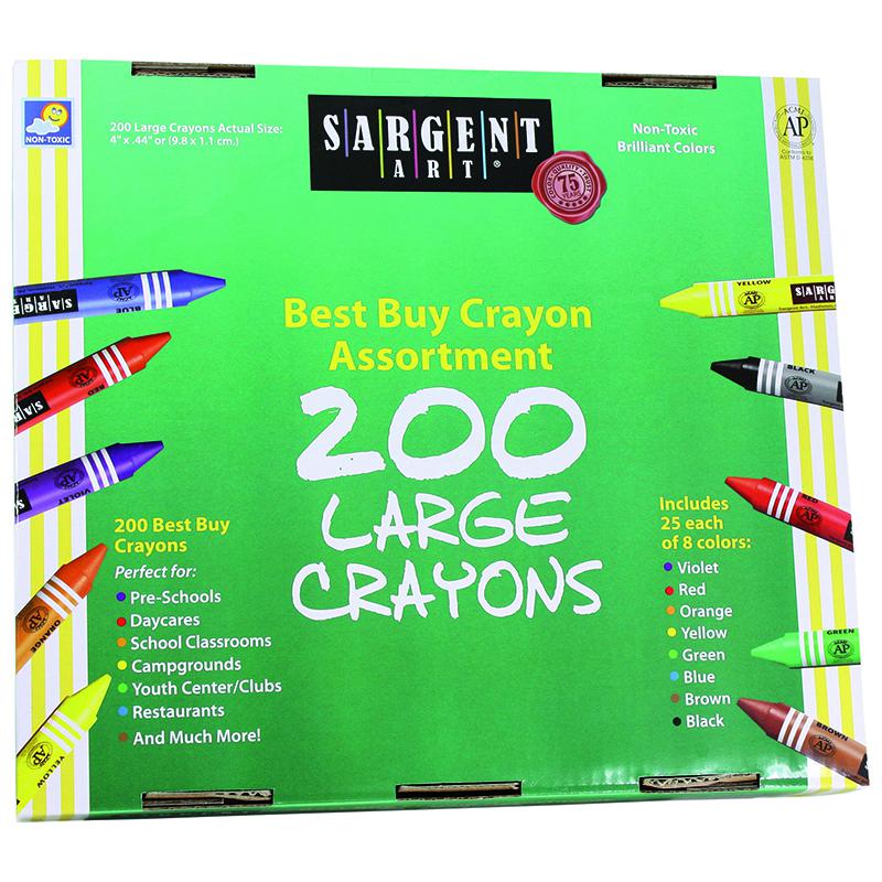 SARGENT ART LARGE CRAYONS 200 LARGE SIZE. Picture 1