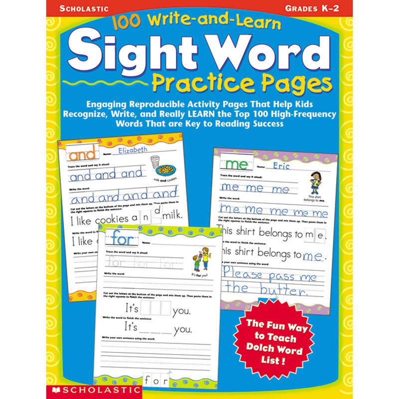 100 WRITE AND LEARN SIGHT WORD PRACTICE PAGES. Picture 1
