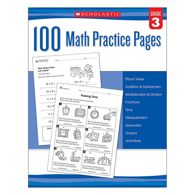 100 MATH PRACTICE PAGES GR 3. Picture 1