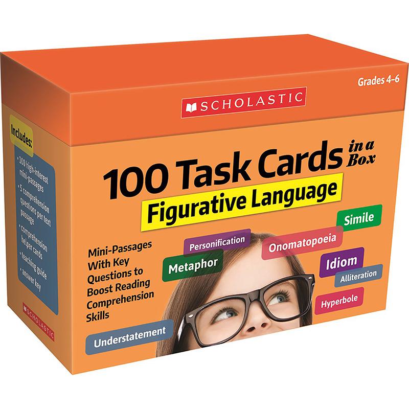 100 Task Cards in a Box: Figurative Language. Picture 1