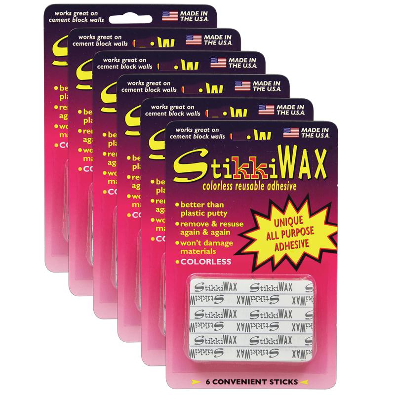 StikkiWAX Adhesive Bars/Sticks, 6 Per Pack, 6 Packs. Picture 1