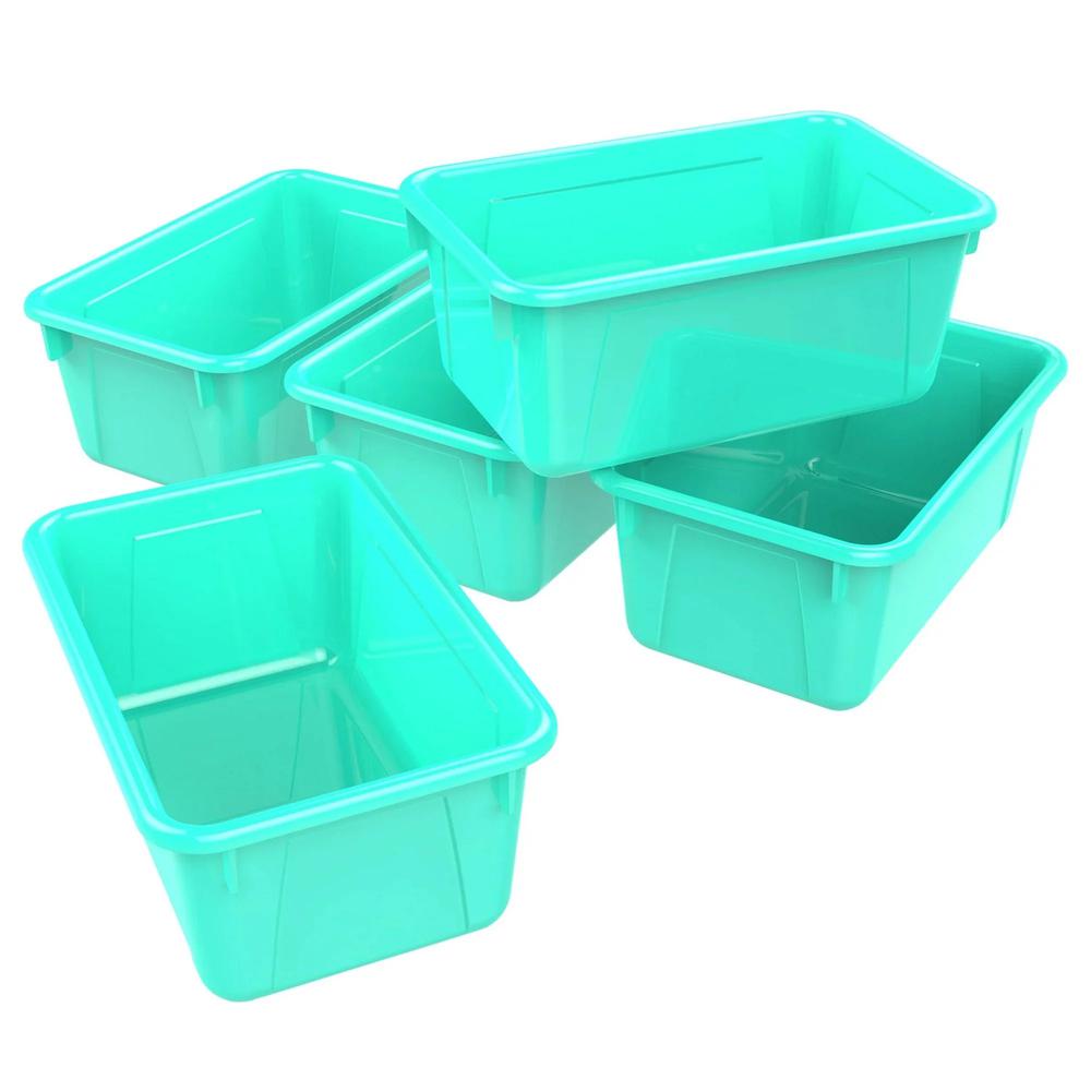 Small Cubby Bin, Teal, Pack of 5. Picture 1