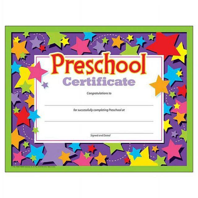 Preschool Certificate, 30 Per Pack, 6 Packs. Picture 1
