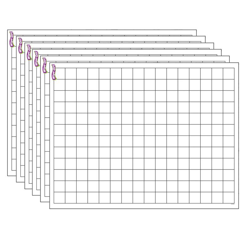 Graphing Grid (Small Squares) Wipe-Off Chart, 17" x 22", Pack of 6. Picture 1