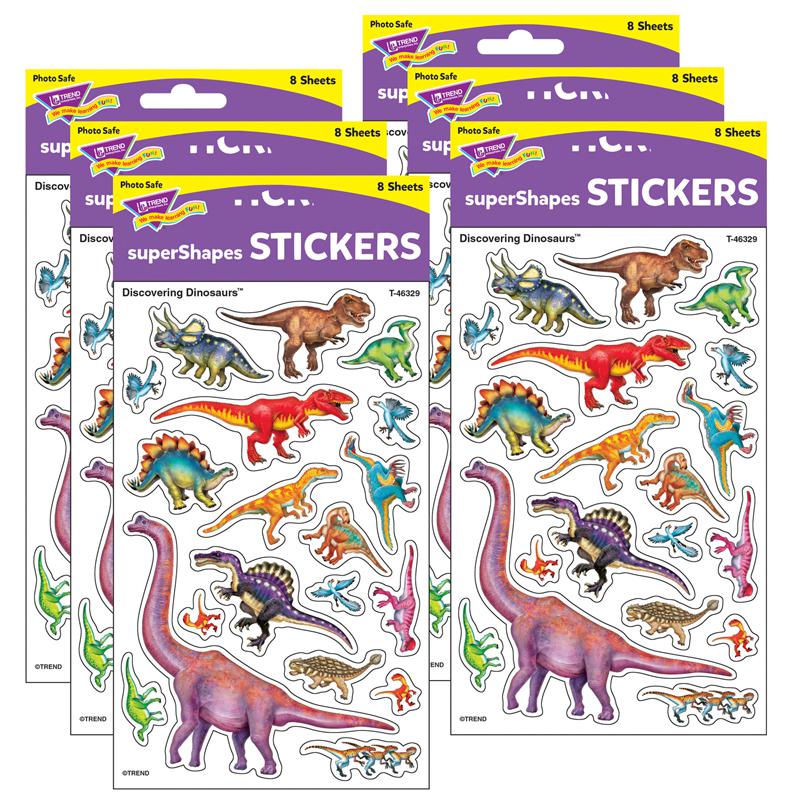 Discovering Dinosaurs superShapes Stickers-Large, 152 Per Pack, 6 Packs. Picture 1