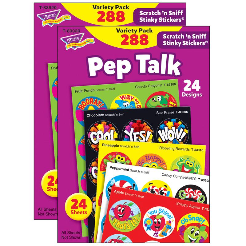 Pep Talk Stinky Stickers Variety Pack, 288 Count Per Pack, 2 Packs. Picture 1