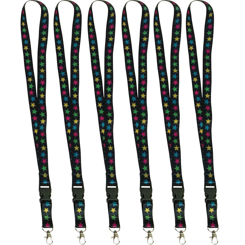 Chalkboard Brights Star Lanyard, Pack of 6. Picture 1