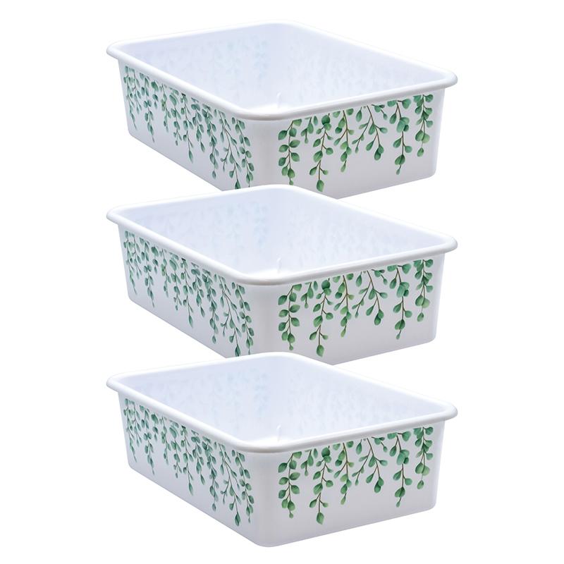 Eucalyptus Large Plastic Storage Bin, Pack of 3. Picture 1