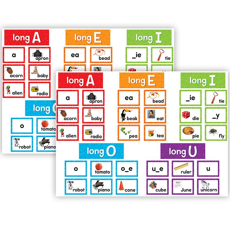 Long Vowels Pocket Chart Cards, 205 Pieces Per Pack, 2 Packs. Picture 1