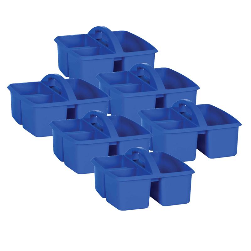 Blue Plastic Storage Caddy, Pack of 6. Picture 1